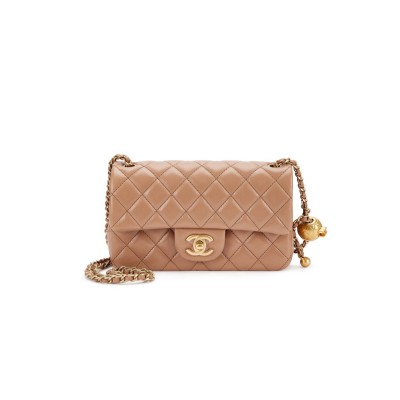 CHANEL QUILTED LAMBSKIN PEARL CRUSH FLAP BAG AS1787 (20*12*6cm)